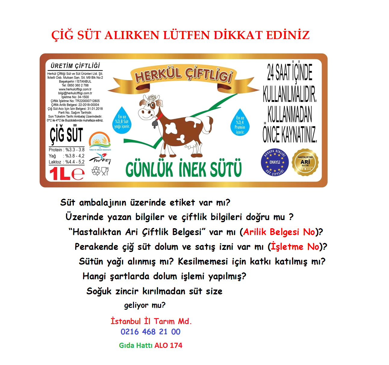 Herkül Çiftliği: Günlük Taze Doğal Süt | Simental İnek Sütü